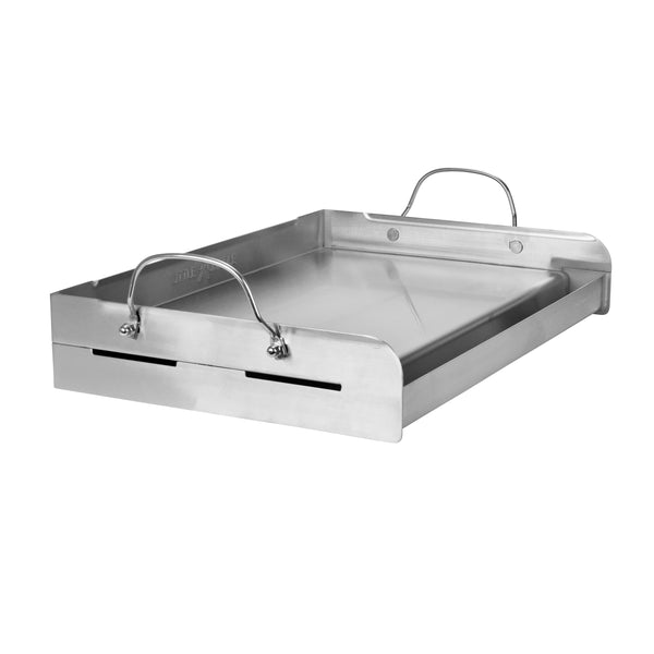 LITTLE GRIDDLE griddle-Q GQ230 100% Stainless Steel Professional Quality  Griddle with Even Heat Cross Bracing and Removable Handles for Charcoal/Gas