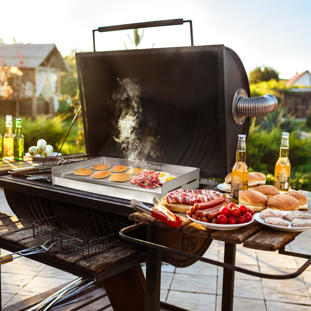 Bbq Riddle Sizzle-Q® Stainless Steel BBQ Griddle Model SQ-180 – Little Griddle