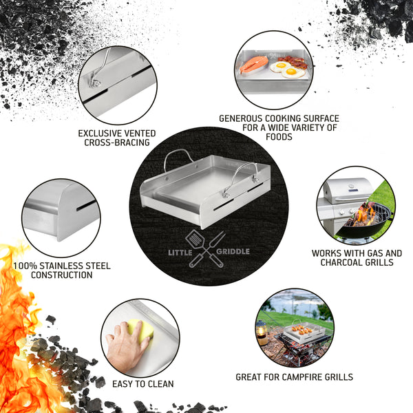 Professional Series Half-Size Stainless Steel BBQ Griddle Model GQ-120