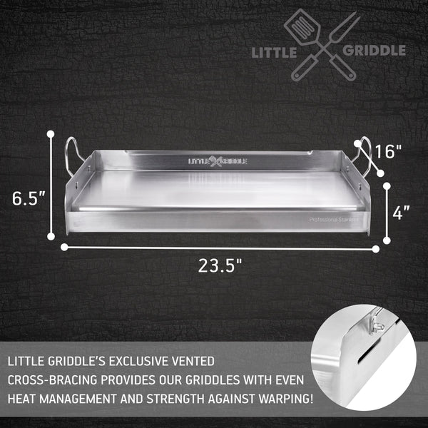 Professional Series Full-Size Stainless Steel BBQ Griddle Model GQ-230